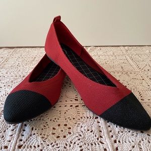Red and Black flats size 10
